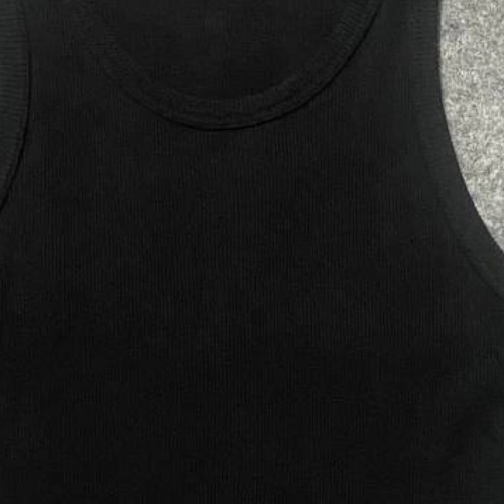 Black Ribbed Tank Top - Picture 4 of 4